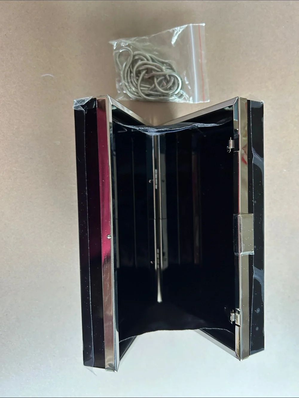 Rachel Zoe Black and Silver Acrylic Hard Clutch